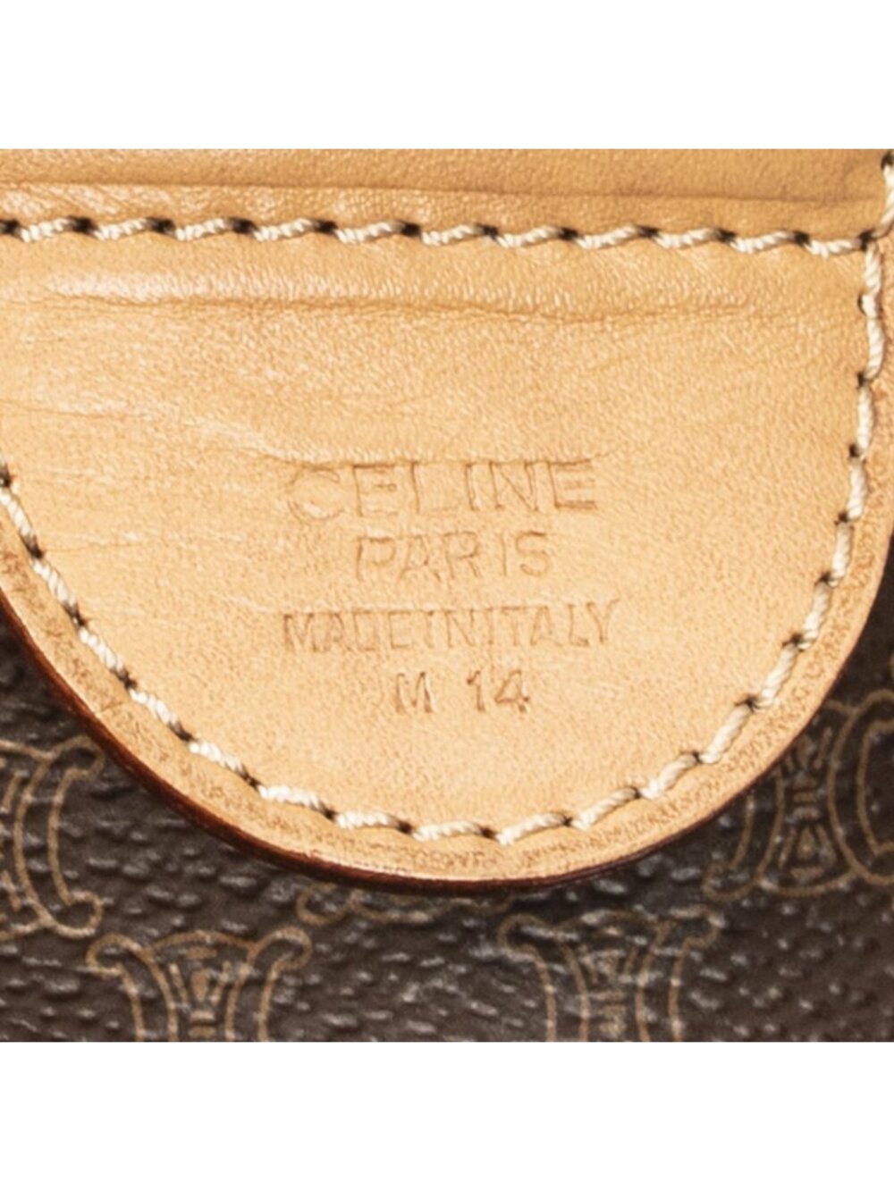 Celine Midi Amboston Brown Beige Macadam Canvas Shoulder Bag - Picture 10 of 10